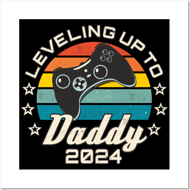 Leveling Up To Daddy 2024 cool pregnancy announcement Wall Art by FloraLi